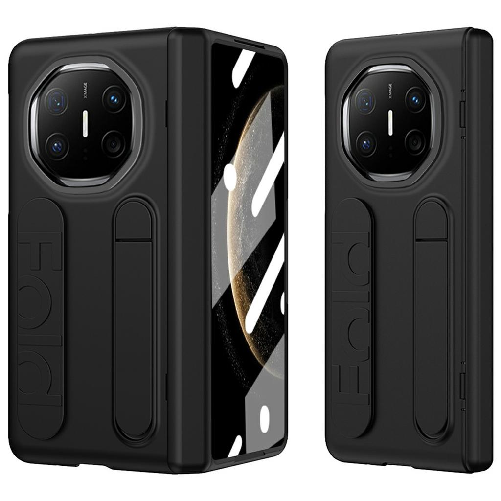 For Huawei Mate X6 Case Kickstand Wristband PC Phone Cover with Tempered Glass Film