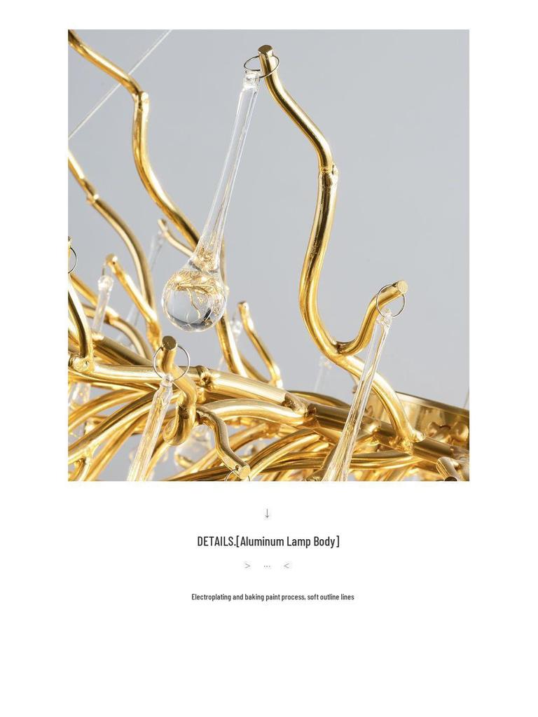 French Luxe Crystal Water Drop Chandelier - Living Room & Dining