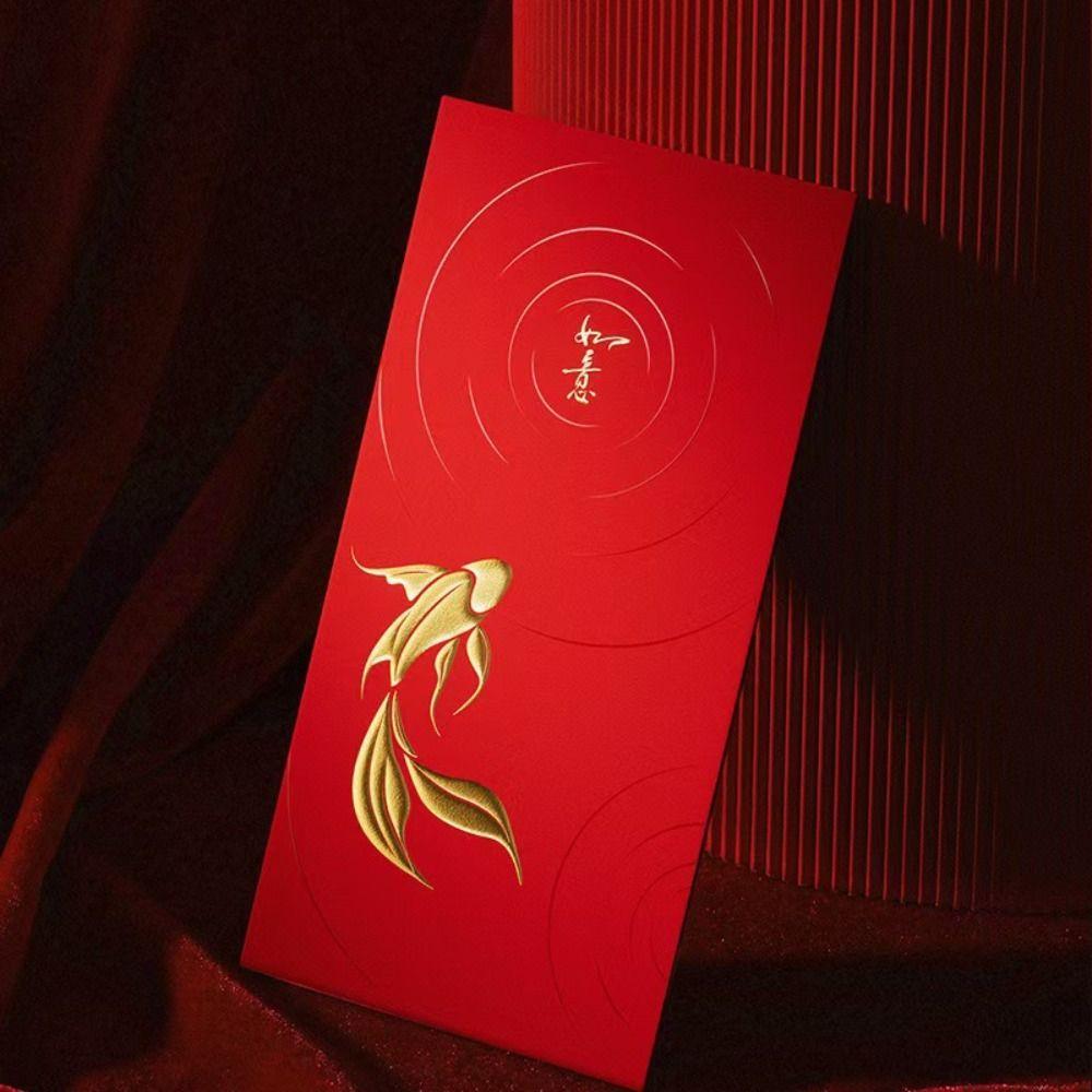 5/6/8pcs Traditional Red Packet Paper Luck Pocket New Year Blessing Red Envelope  Chinese Wedding