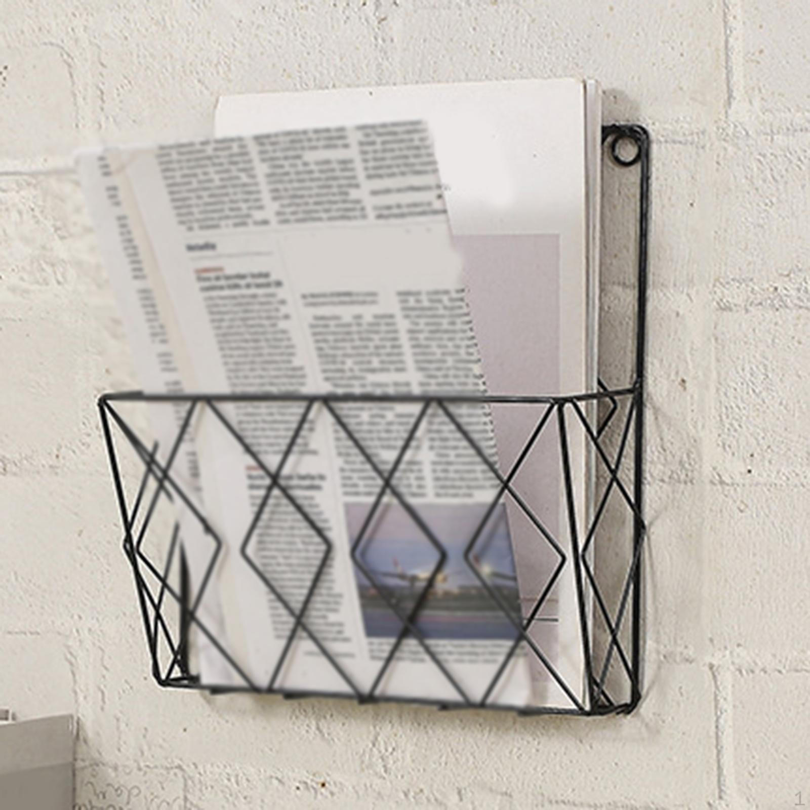 

Декоративная железная настенная подставка для журналов для комиксов, брошюр и журналов. чёрный