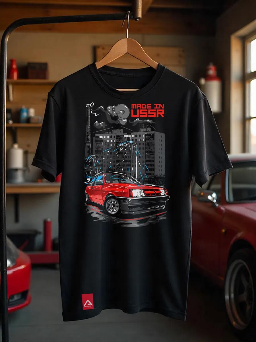 Black t-shirt with ninja print, anime style, for Japanese culture fans M