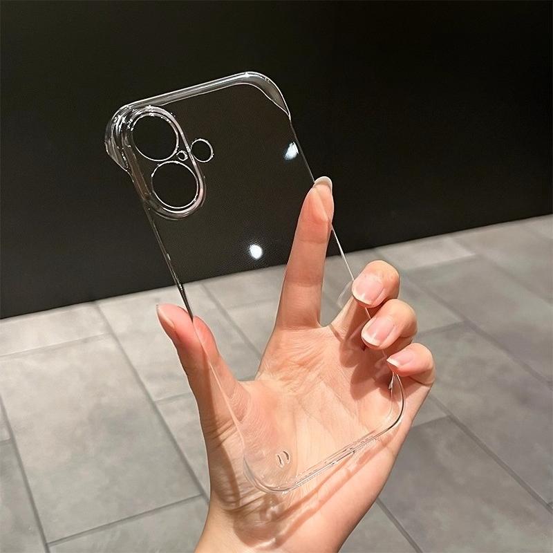 Plating Clear Frameless Phone Case for iPhone 17 Pro Max Ultra-Thin Hard PC Shell for iPhone Air 17Pro Bumper