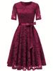 Spring-Summer Lace Slim Fit Bowknot Formal Dress