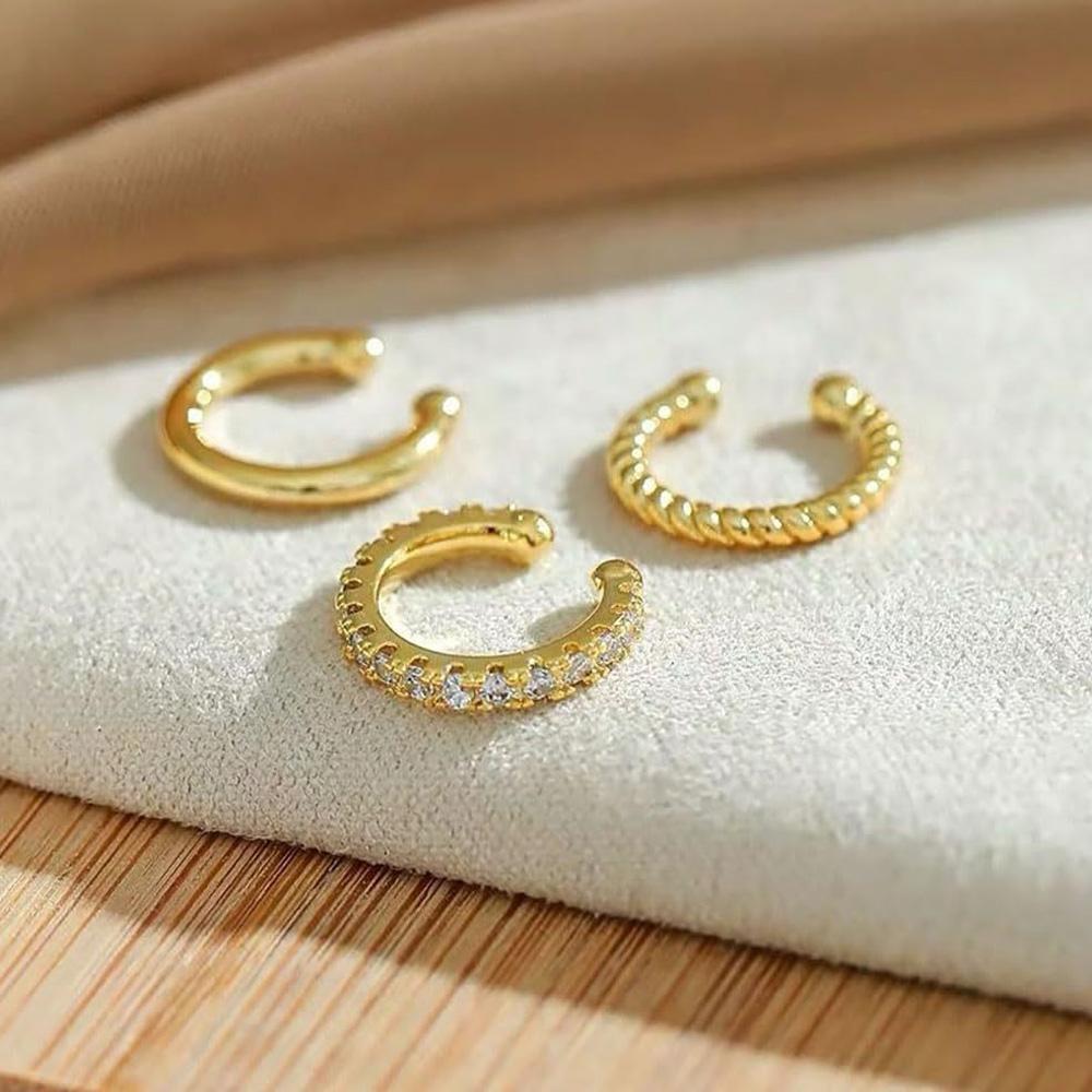 3Pcs/Set Clips Earring for Women Personalized Minimalist Earrings for No Ear Holes Ear Cuff Fake Piercing Clip on Earring