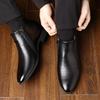 New Spring Retro Minimalist Pointed Toe Men Boots Zipper Male Ankle Boot Fashionable Versatile Men Autumn Winter Dress Shoes