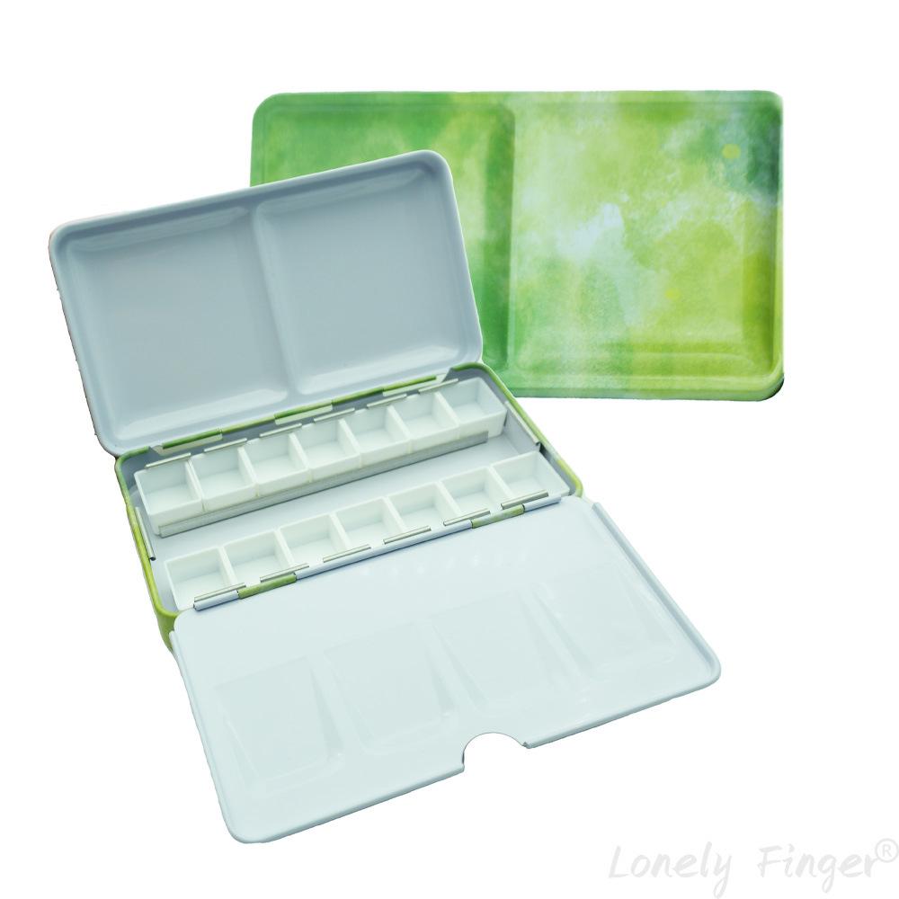 High-Quality Thickened Solid Pigment Black Watercolor Palette Box - 14/26/52 Colors