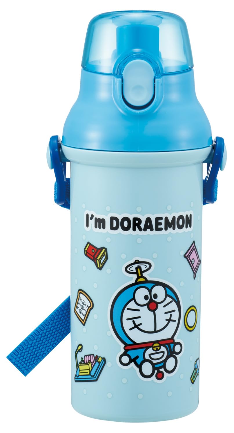 Skater Water Dishwasher Made in Sanrio Doraemon POP Boys and Kids  Direct-Drink Bottle, Plastic, 480ml, One-Push Open/Close, Safe, Japan, I m Design,