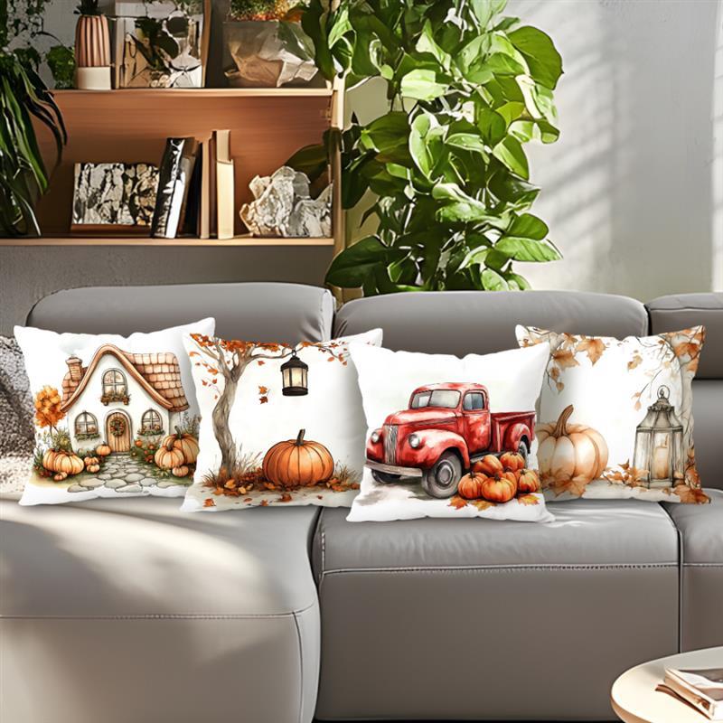 Autumn Decoration Painting Cushions Pillowcase Printed Polyester Throw Pillow Cover Decorative Sofa Cushion Pillowslip