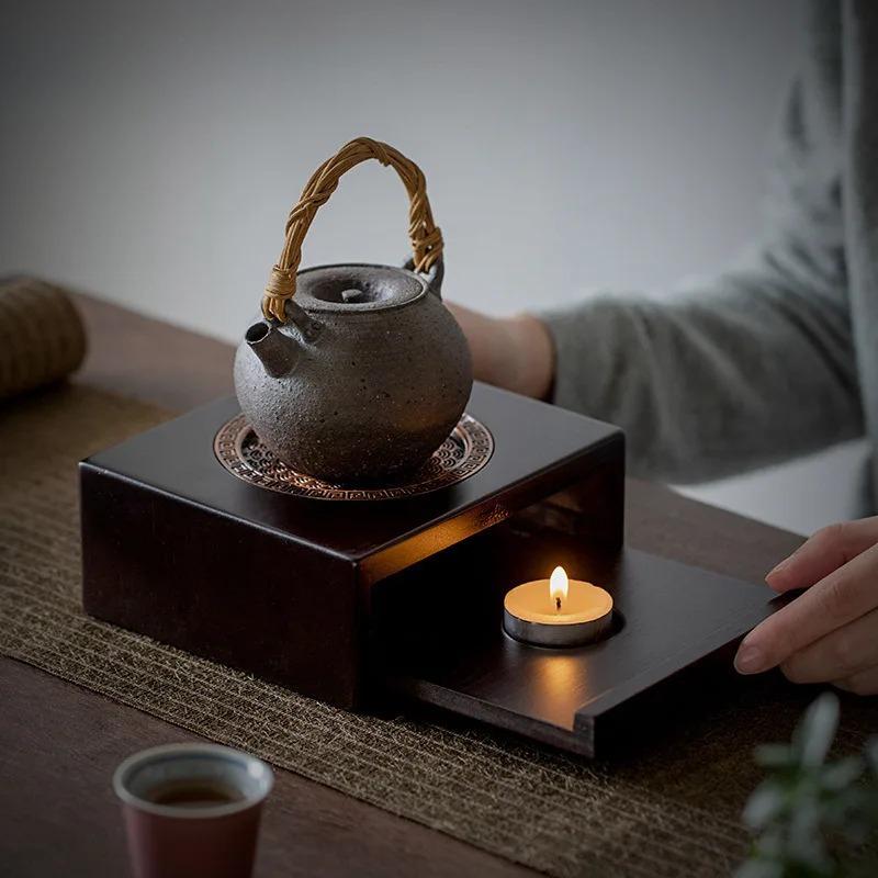 Antique Bamboo Warm Tea Table Heating Warm Tea Stove Base Household Japanese Flavoring Device Frying Baking Baking Tools