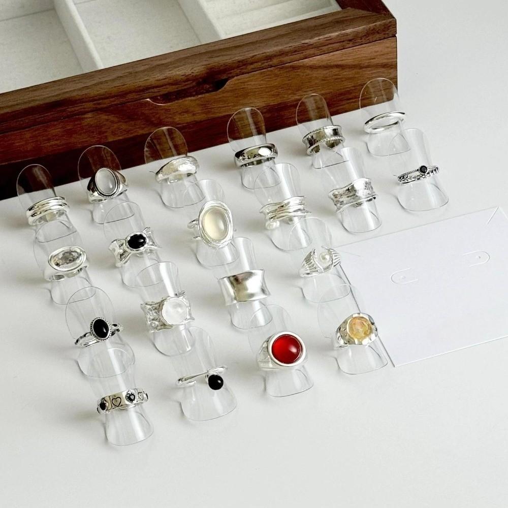 10pcs Lightweight Round Sheet Rings Holder Plastic Rings Organizer Rings Display Stand Boutiqu