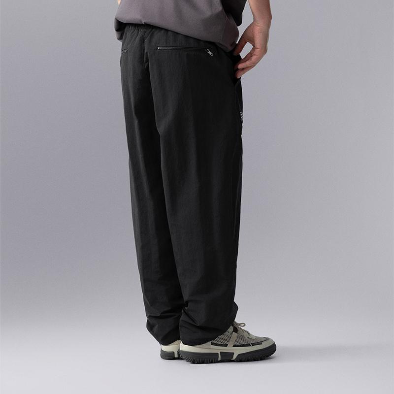 Li Ning CF Su Series Solid Color Casual Lace-Up Straight Loose Knit Sports Pants Men Pants Black AYKU621-2
