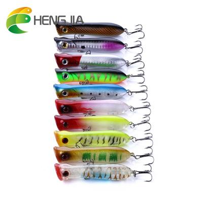 1pc HENGJIA Topwater Floating Popper Bait Boat Artificial Hard Pike Lure Plastic Fishing Tackle