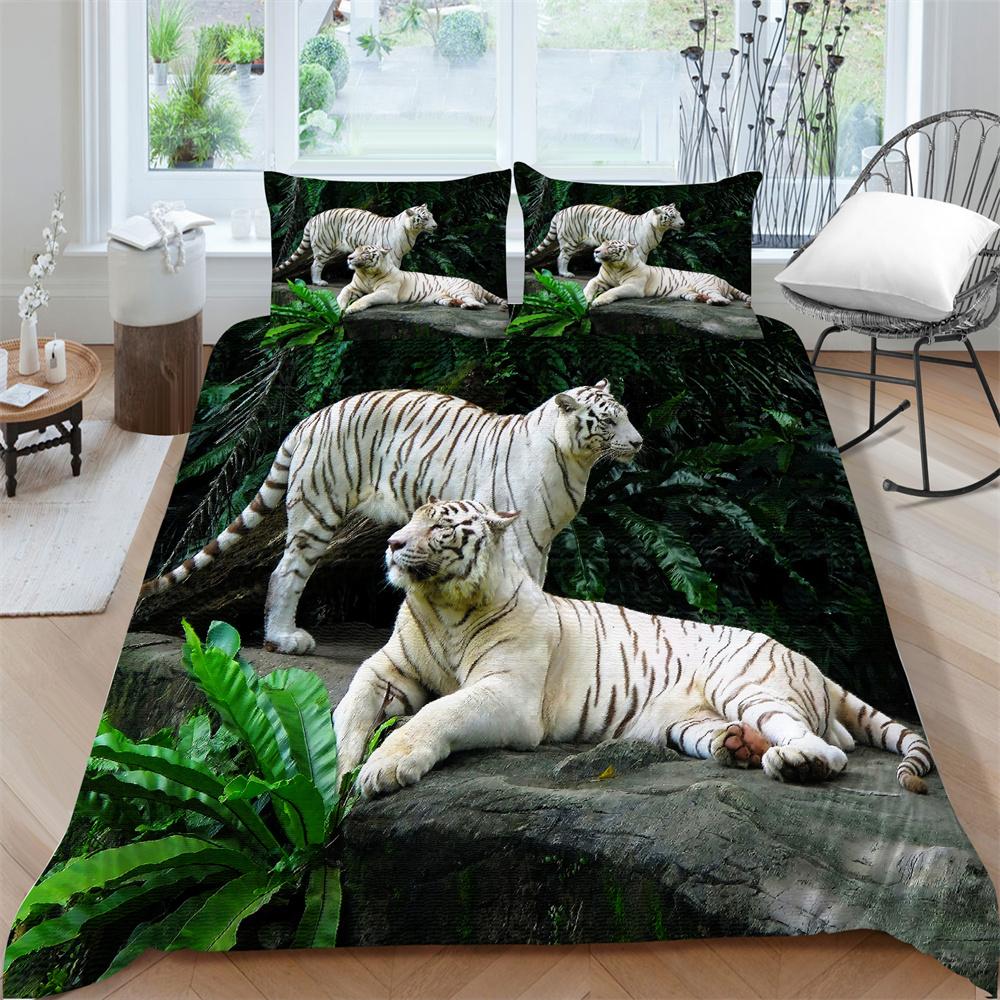 2023 New style Bedding Sets Cool Pattern Bedclothes Tiger Print Duvet Cover Microfiber Quilt Cover King Size Stylish Bedroom Decor
