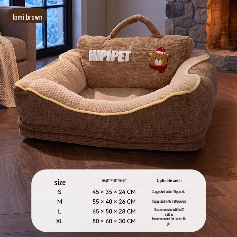 L-shaped Cooling Quilted Dog and Cat Mat with Backrest for All Seasons