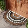 1Pcs Roman Style Half Round Door Mat Non-Slip Washable Floor Mat 2D Flat Semi-Circular Rug for Entryway Indoor Outdoor Decor