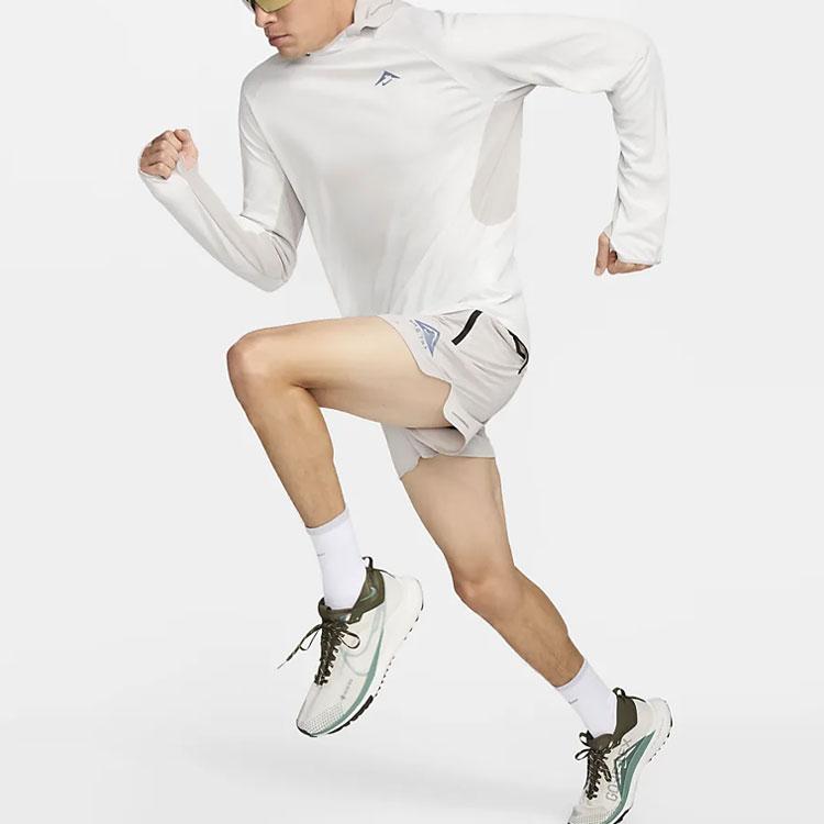 Nike Trail Simple Logo Comfortable Quick-Dry Sun Protection Long Sleeve T-Shirt Men Tops Mountain-White FN4007-121