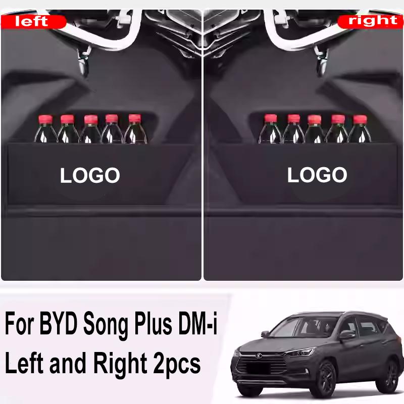 For BYD Song Plus DM-i DMi ~2025 Car Trunk Side Partition Nappa Leather Trunk Storage Partition Multifunction Storage Box Left Right 2pcs