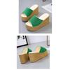 Damen Sommer Muffin mit Plateau-Absatz mit Fischmaul Bequeme Atmungsaktive Flip-Flops Strand Sandalen