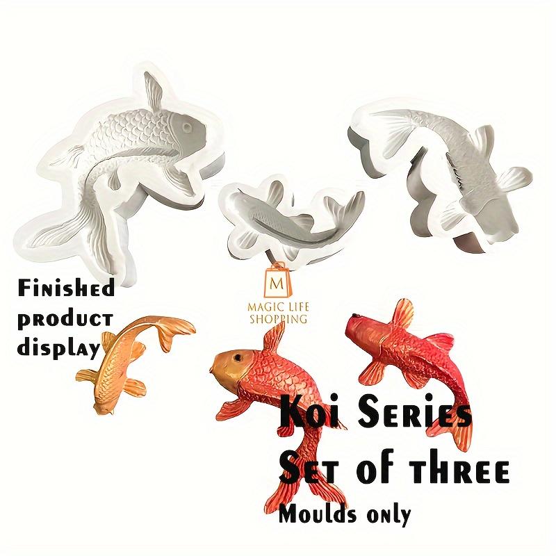 

Набор из 3 премиальных силиконовых форм для карпа - Набор для рукоделия для декора аквариума из гипса, эпоксидной смолы и кристальной заливки 3pcs set