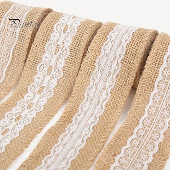 Ręcznie robiona retro przezroczysta tekstura juta koronkowa rolka naturalna biała koronkowa jutowa rolka płótna artykuły domowe
