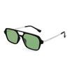 [FEISEDY] Men's Vintage Square Large 70s Flat Aviator Sunglasses, Popular with Men and Women, UV Cut Lenses, Stylish Metal Design B2752