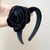 Oversize Rose Women Hairband Lady Headwear Velvet Rose Crown Fashion Hair Hoop  Women