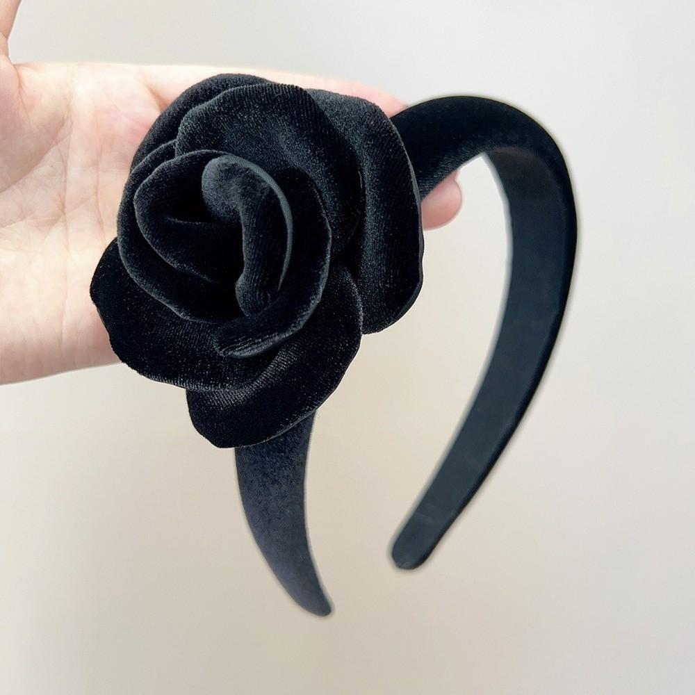 Oversize Rose Women Hairband Lady Headwear Velvet Rose Crown Fashion Hair Hoop  Women