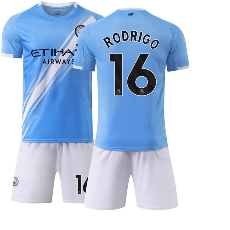 26 Casa del Manchester City N.. 9 Harland Jersey 47 Forden 11 Doku 17 De Braunet Set Uniforme Calcio Bambino