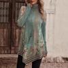 2023 Autumn/Winter High-Neck Ethnic Style Fashion Casual Long-Sleeve Tee