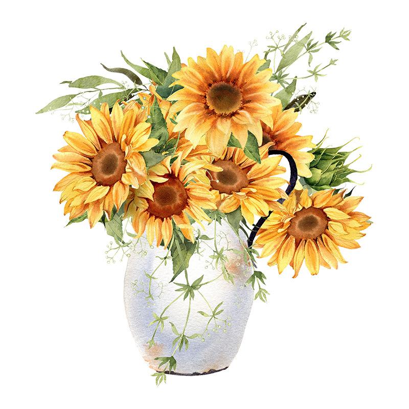 

Warm Sunflower Leaves Waterproof Bathroom Toilet Self Adhesive Wall Sticker Home Renovation Decor 27x29cm разноцветный