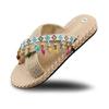 Handgefertigte Hausschuhe für Damen Sommer Outdoor Bohemianische Mode Quaste Ethnischer Stil Strandschuhe
