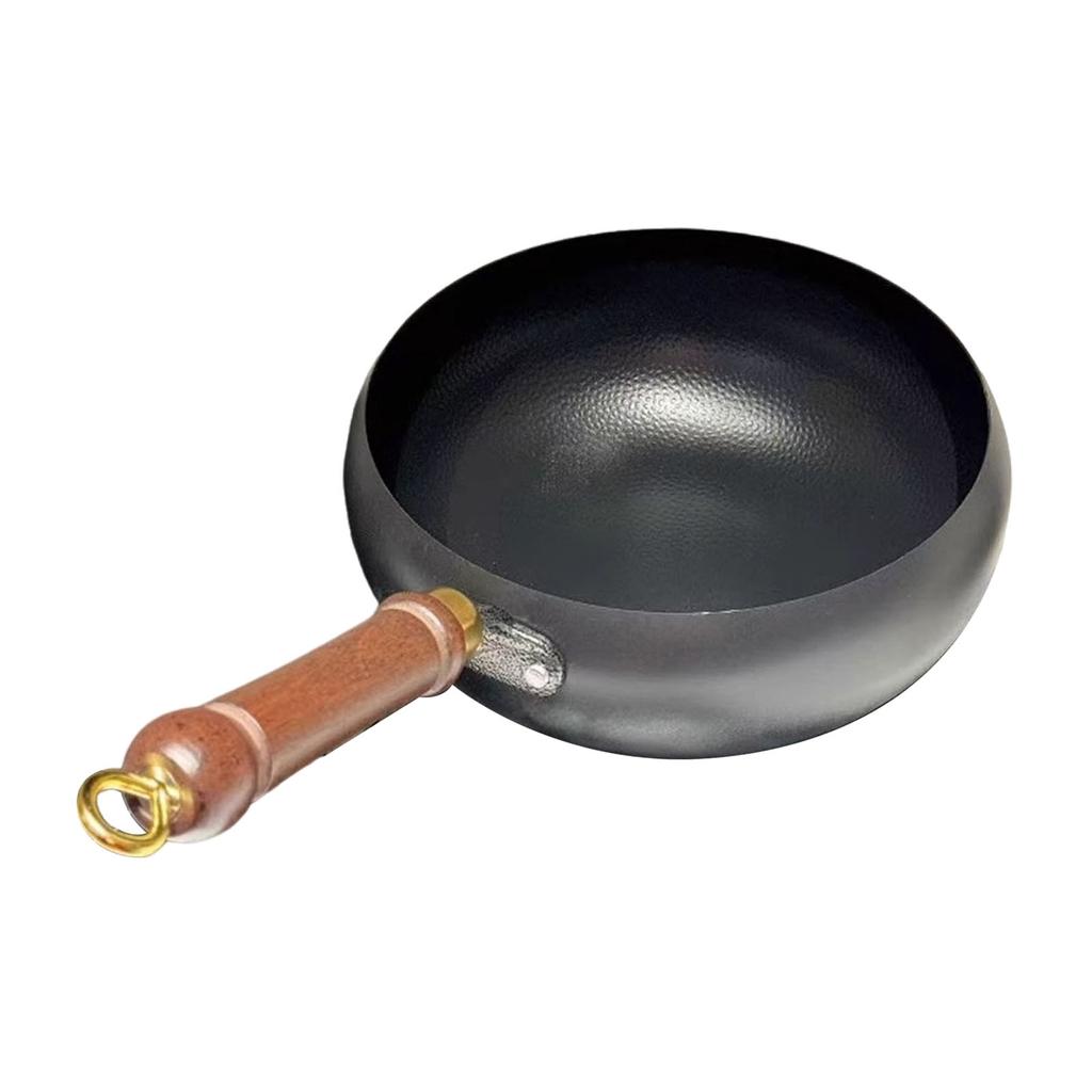 Wok Pan Multifunctional No Coating Easy Storage Long Handle Cookware Frying Pan for Hotel Household Camping Kitchen Restaurant
