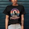Stay Pawsitive Black T Shirt For Women