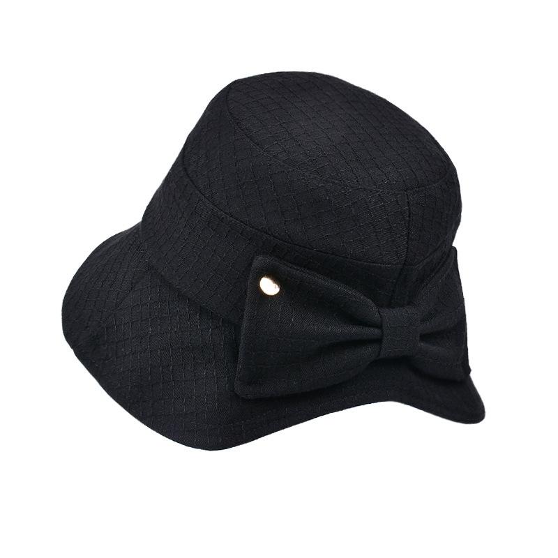 8559 Nouveau chapeau bob à nœud littéraire et polyvalent chapeau de mode pour femmes montrant le visage petit chapeau bob chapeau bassin