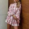 European and American Fashion: New Style Sexy Print Round Neck Women's Jumpsuit