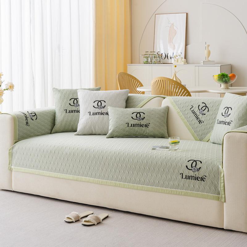 

Легкая роскошная современная подушка для дивана, нескользящая кожаная подушка для дивана, подушка для сиденья дивана для лета, подлокотник, чехол на спинку, полотенце 70*70cm