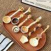 Cartoon ceramic long-handle spoon, food-safe & dishwasher safe, ideal for soup, dessert and daily home use.