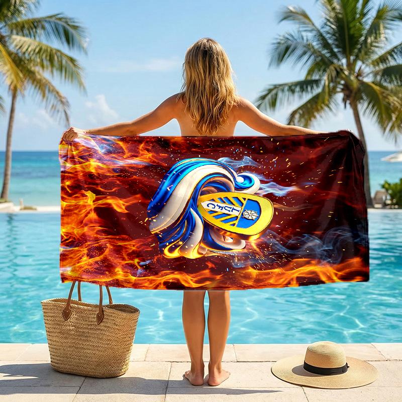Leeds United Fußball Strandtuch Weiches Mikrofaser Sommerhandtuch Schnelltrocknendes Saugfähiges Handtuch für Strand Schwimmbad Reisen