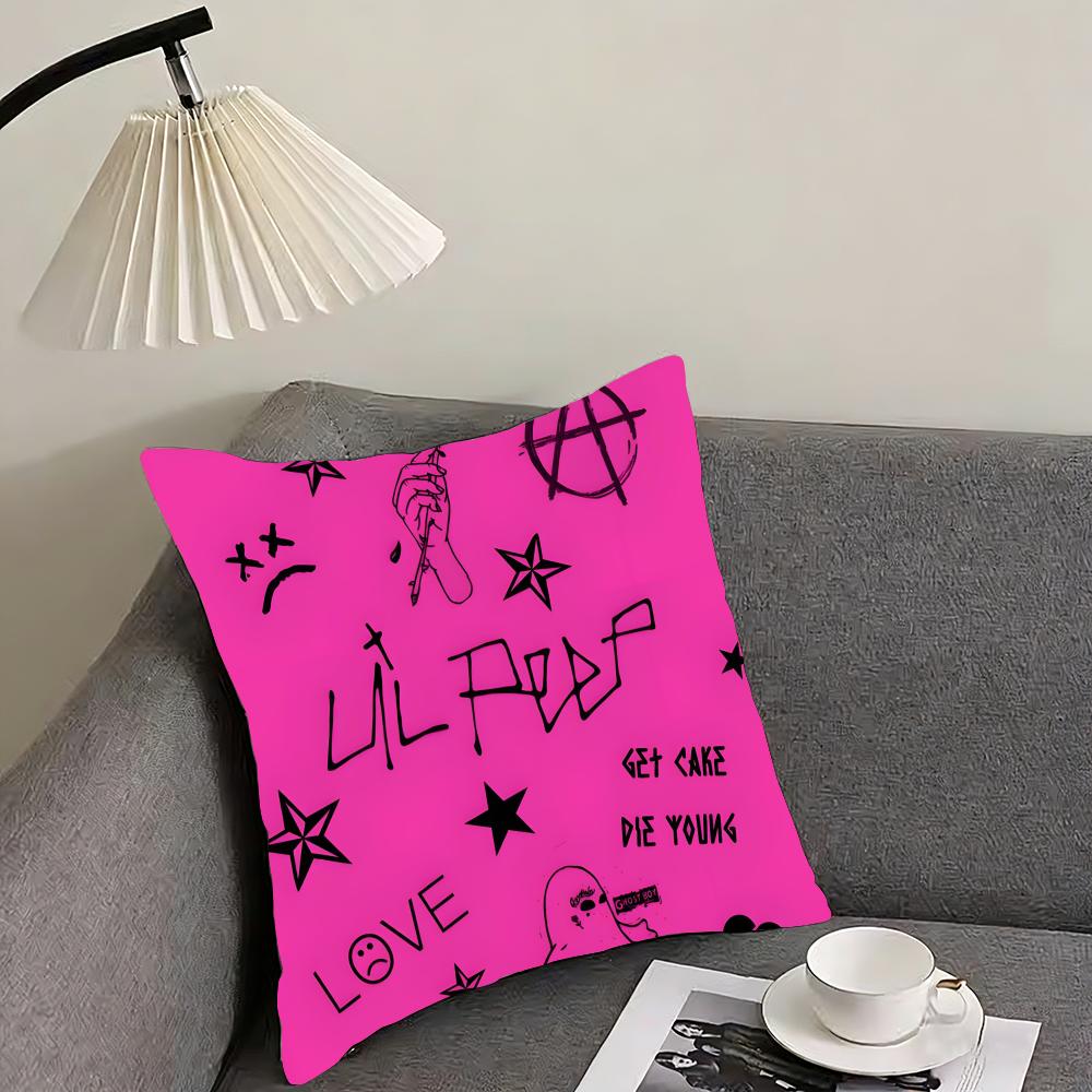 L-Lil Peepp Hells Boy Singer Cushion Cover Pillowcase Ultra Soft Skin Friendly Fabric Cloud Like Comfort & Concealed Zipper