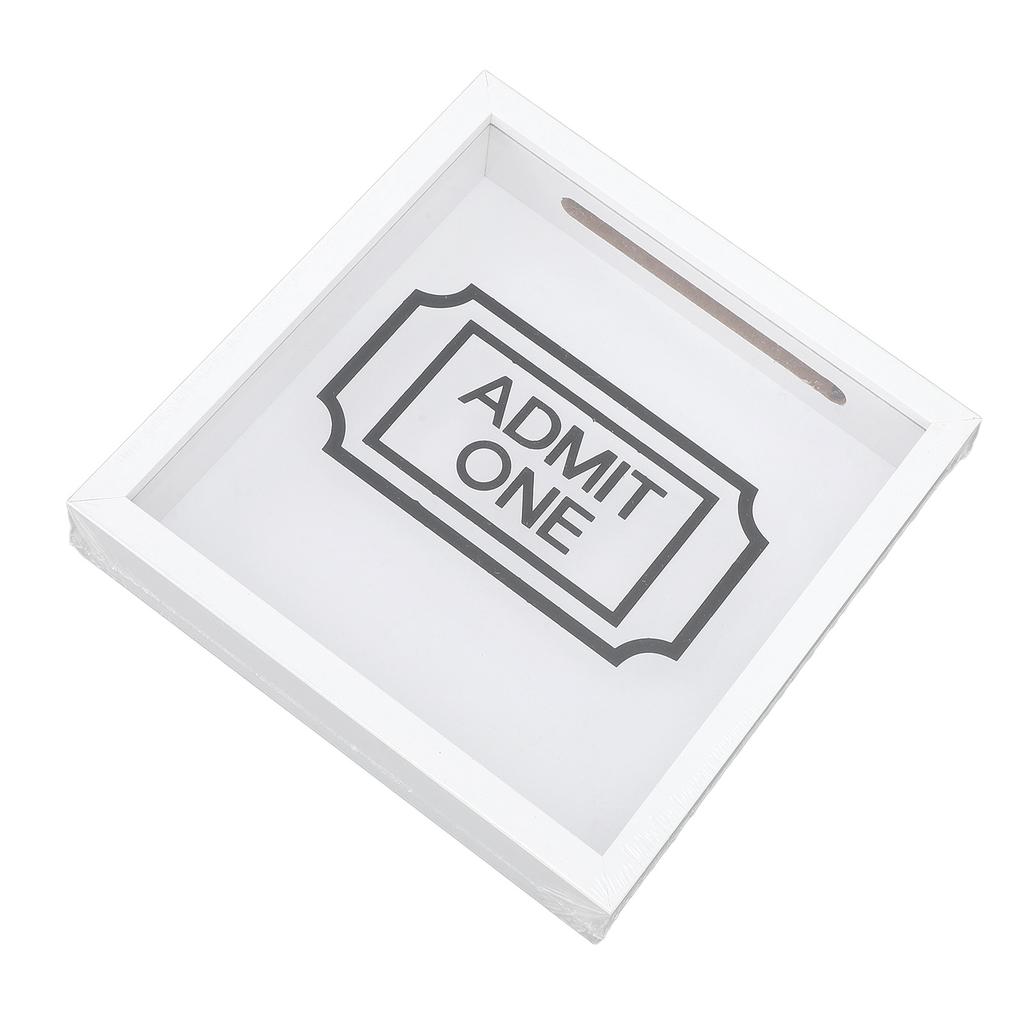 Boîte à souvenirs avec fente Cadre photo Boîte de rangement pour souvenirs pour carte postale Billet de concert Billet de cinéma Blanc