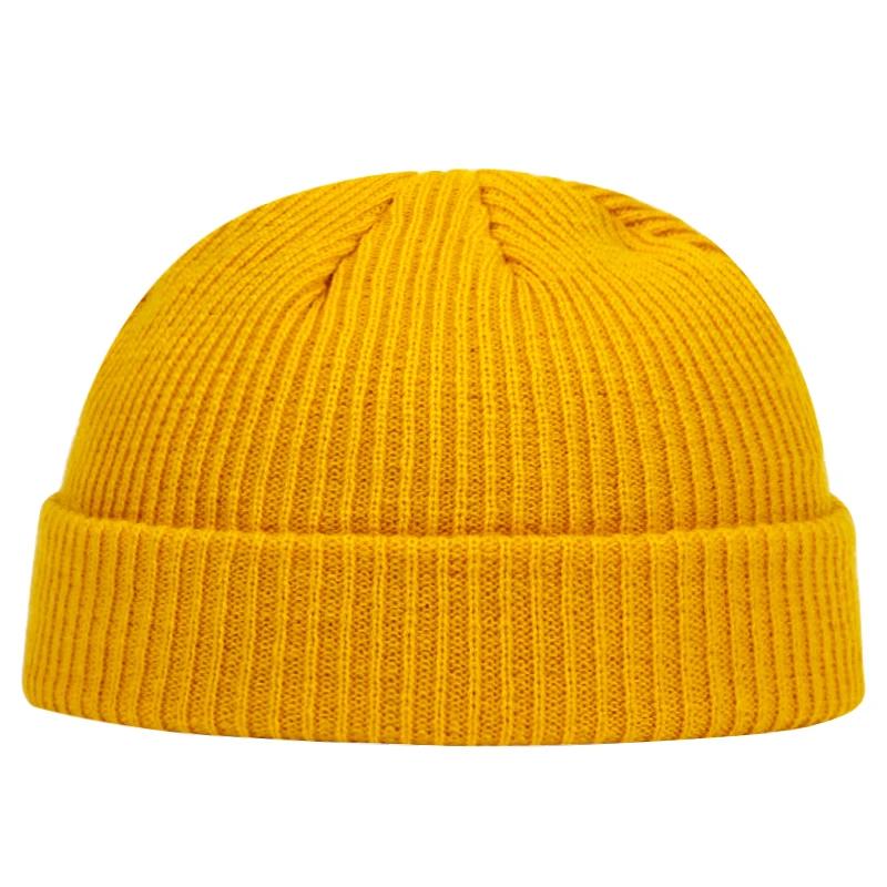 Autumn Winter Melon Cap Men Women Knitted Hat Beanie Skullcap Sailor Caps Cuff Short Brimless Retro Navy Style Hats Casquette