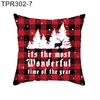 Talos Deer Tree Plaid Print Home Sofa Wurfkissenbezug Kissenbezug Weihnachtsdekoration