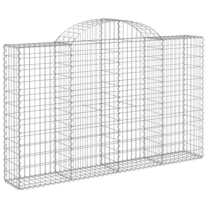 VidaXL Paniers à gabions arqués 4 pcs 200x30x120/140 cm Fer galvanisé, gabion, cage de gabion, panier de mur de gabion, mur 3146133