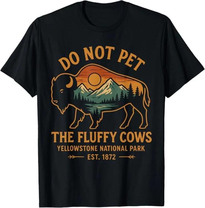 Не гладить пушистых коров буйволов Йеллоустоун Национальный Футболка 3XL