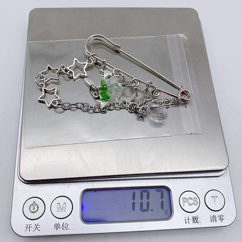 Flower Pin Clothing Jewelry Sweater Shawl Clip Decorative Chain Pin Alloy Material Clasp Pin Lapel Pin for Daily Party