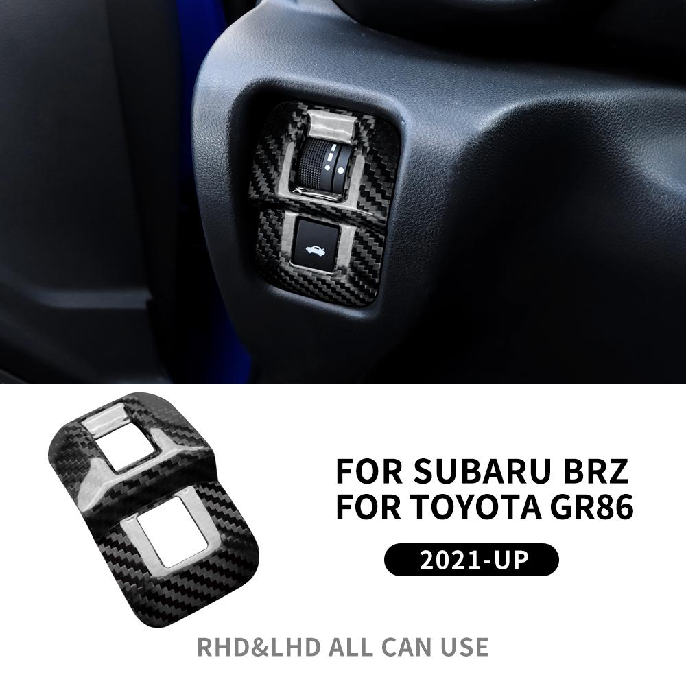 Real Hard Carbon Fiber For Subaru BRZ Toyota GR86 2025 2025 2025 2025 Air Conditioner Button Sticker Trunk Switch Interior Trim