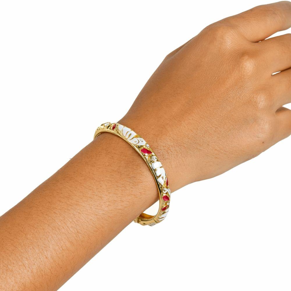 Shiny Drip Oil Enamel Bracelet Open Women's Hand Bracelet Hollow Out Flower Bangle Jewelry Gifts