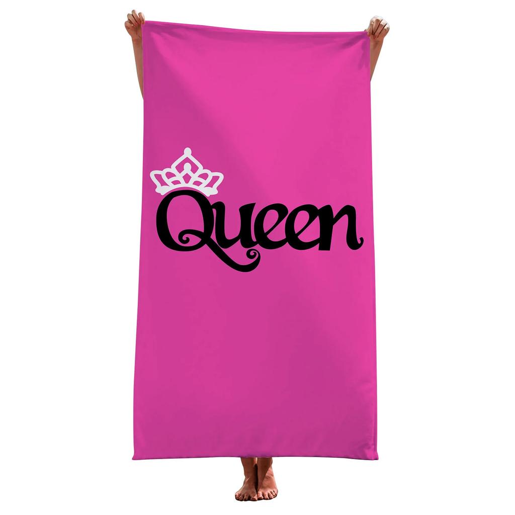 King and Queen's Velvet Bath Towel Beach Towel Cushion Large Bath Towel Beach Towel Printed Microfiber Towel Minimum Order