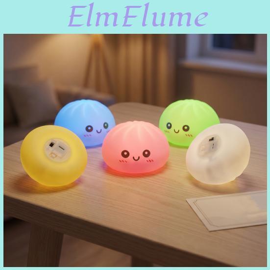 In Dark Bun The Glow Squeeze Toy Led Light Up Stress Relief Fidget Sensory Toy For Adults Kids Cute Desk Decor Gift
