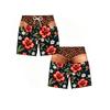 Men's Fun Print Waist Swim Trunks and Beach Shorts with Elastic Waistband